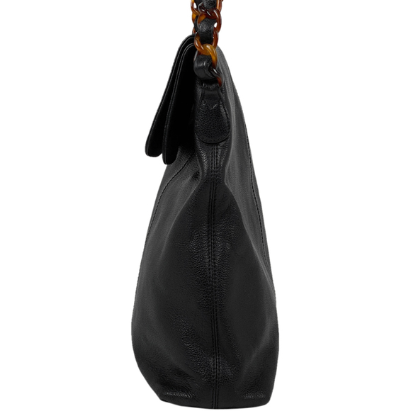 Chanel Shoulder Leather Chain Cocomark Plastic Bag Black - Picture 1 of 12